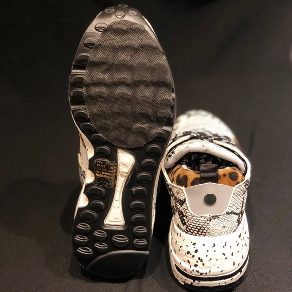 Snake print & leopard wedge tennis shoes - Picture 4 of 4